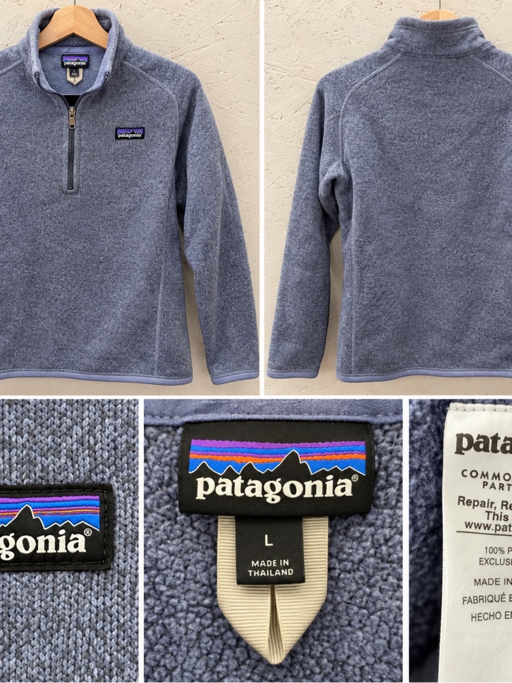 Patagonia Better Sweater 1/4 Zip Gray Unisex Size Large